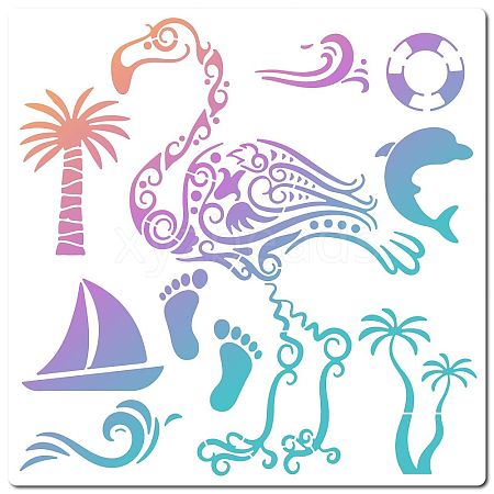 PET Plastic Drawing Painting Stencils Templates DIY-WH0244-097-1