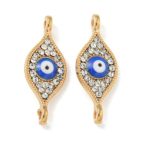 Alloy Blue Enamel Evil Eye Connector Charms ENAM-S003-03B-1