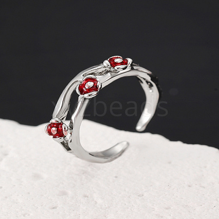 Alloy Enamel Adjustable Cuff Rings FS-WG7694D-05-1