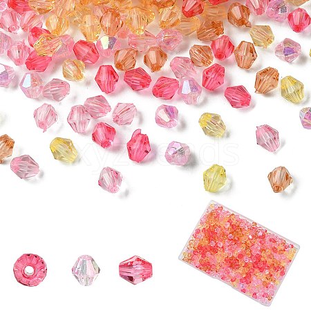 500Pcs 5 Colors Transparent Acrylic Beads TACR-YW0002-07A-1