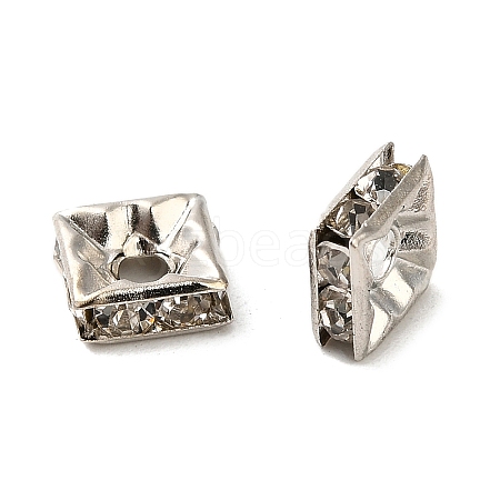 Brass Rhinestone Spacer Beads KK-I362-01C-01P-1