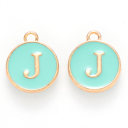 Golden Plated Alloy Enamel Charms X-ENAM-S118-05J-1