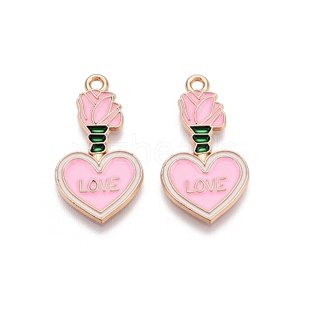 Valentine's Day Theme Alloy Enamel Pendants ENAM-T020-50F-02-1