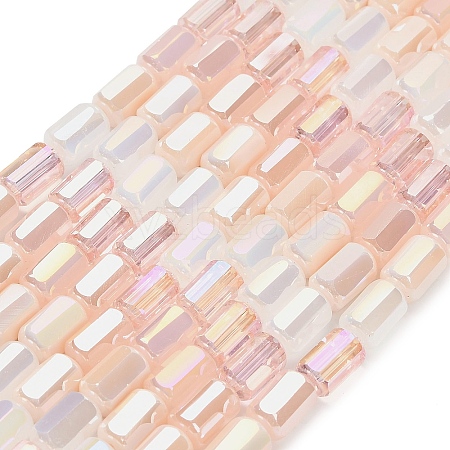 Electroplated Glass Beads Strands EGLA-P067-01A-02-1