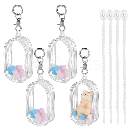 Rectangle Transparent PVC Plastic Storage Zipper Bags ABAG-WH0032-114A-1