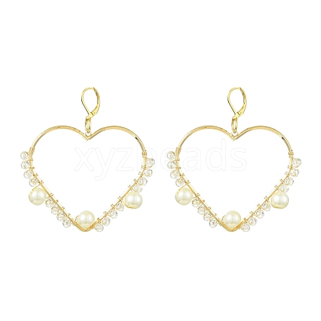 Brass Leverback Earrings EJEW-JE06009-1