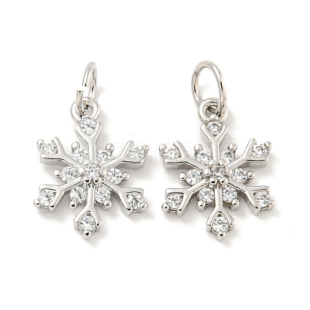 Rack Plating Brass Micro Pave Clear Cubic Zirconia Pendants X-KK-B093-04A-P-1