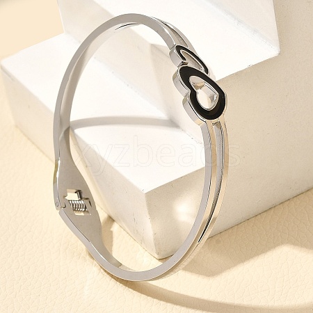 304 Stainless Steel Hinged Bangles for Women BJEW-F474-37P-01-1