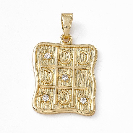 Rack Plating Brass Cubic Zirconia Pendants KK-M236-17G-1