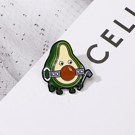 Avocado with Pesticide Sprayer & Mask Enamel Pin PW-WG9CCAC-01-1