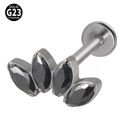 G23 Titanium with Cubic Zirconia Threadless Labrets WGA6216-03-1