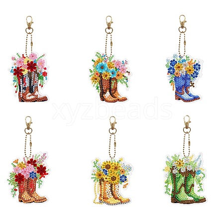 DIY Diamond Painting Keychain Kits DIAM-PW0010-67N-1