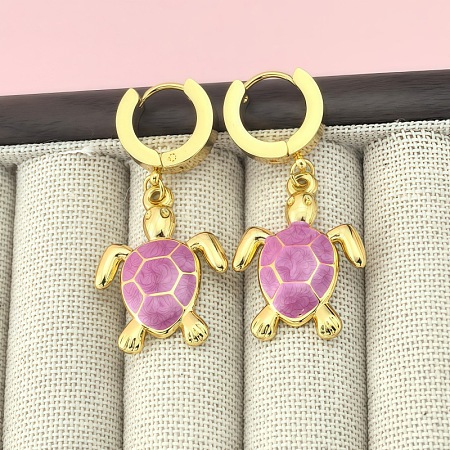 201 Stainless Steel Enamel Hoop Earrings FS-WG6C184-07-1