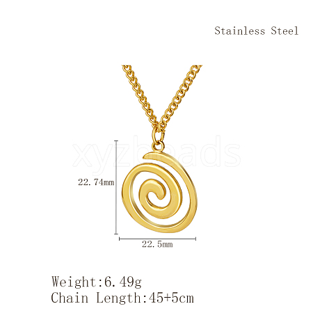 Stylish Stainless Steel Spiral Pendant Necklaces for Women YF9522-2-1