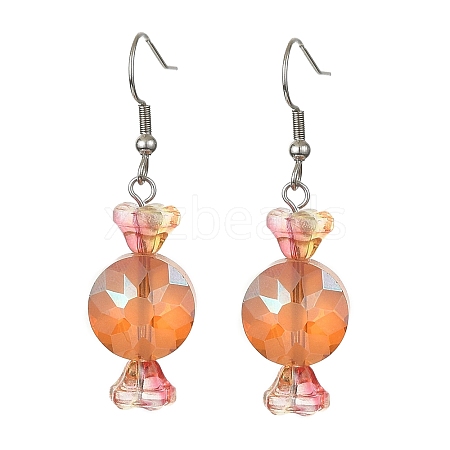 Glass Candy Dangle Earrings EJEW-TA00246-1