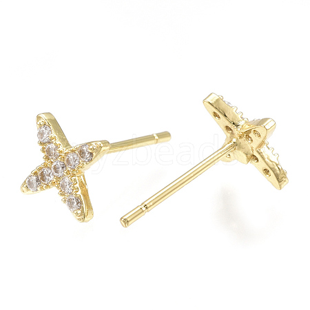 Brass Ear Studs KK-S348-215-1