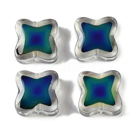 Two Tone Crackle Glass Beads GLAA-Z007-08B-1