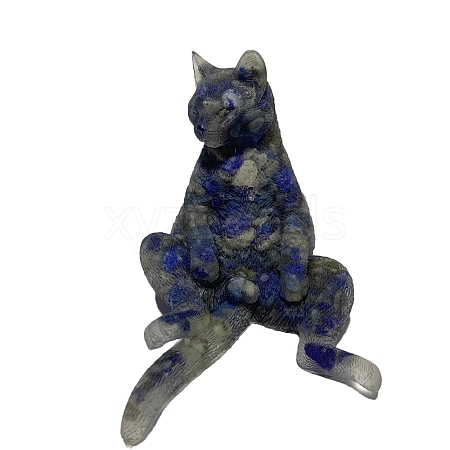 Orgonite Cat Natural Lapis Lazuli Resin Ornaments for office Home Desk Decorations PW-WG26C51-15-1