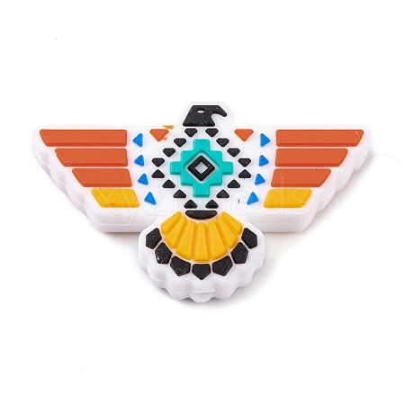 Food Grade Eco-Friendly Aztec Print Thunderbird Eagle Bird Silicone Focal Beads SIL-K005-04D-1
