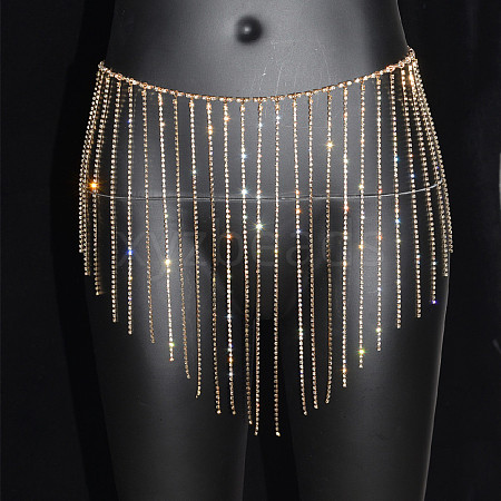 Full Crystal Rhinestone Tassel Skirt Body Chains WGA3B2D-20-1