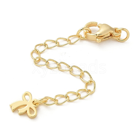 Brass Lobster Clasps & Ends with Chain KK-R120-05G-1