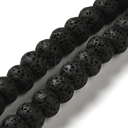 Natural Lava Rock Dyed Beads Strands G-Z036-B01-18-1