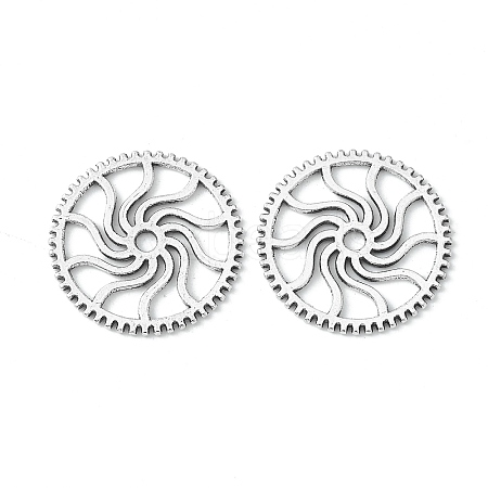 Steampunk Theme Tibetan Style Alloy Gear Cog Pendants TIBEB-19598-AS-NR-1