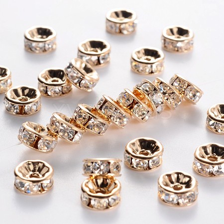 Brass Rhinestone Spacer Beads RB-A014-Z8mm-01LG-NF-1