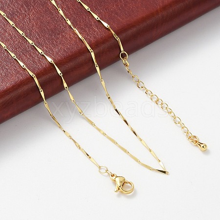 Brass Link Chain Necklaces for Women NJEW-D302-35G-1