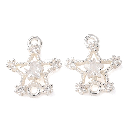 Brass Pave Clear Cubic Zirconia Connector Charms CU-CBAEC99-08S-1