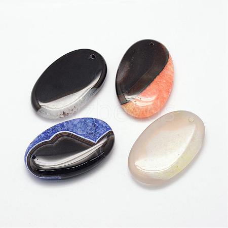 Natural Dyed Agate Pendants G-F419-79-1