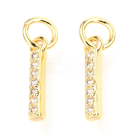 Brass Micro Pave Cubic Zirconia Charms ZIRC-O037-03G-1