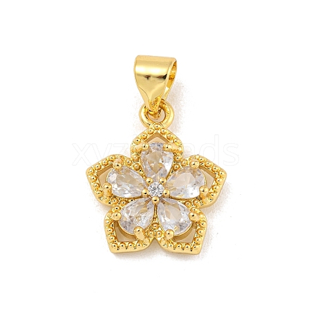 Rack Plating Brass Micro Pave Cubic Zirconia Pendants KK-G513-17G-1