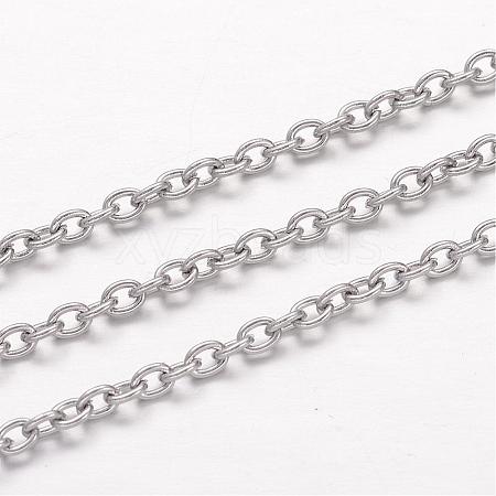 Tarnish Resistant 304 Stainless Steel Cable Chains CHS-K004-07P-0.6mm-1