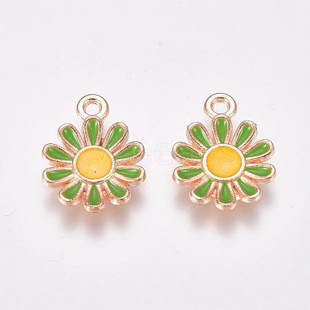 Golden Plated Alloy Enamel Charms PALLOY-TAC0011-30D-1