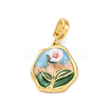 Brass Enamel Pendants KK-S502-04G-A-1