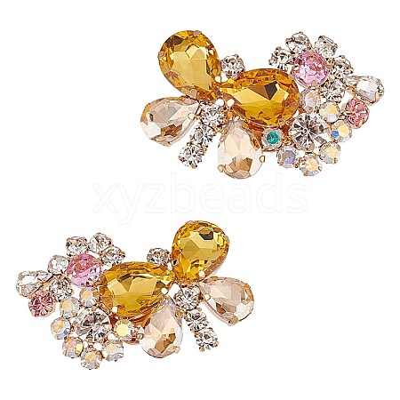 2Pcs Butterfly Alloy Glass Rhinestone Shoe Decoration FIND-AR0005-01E-1