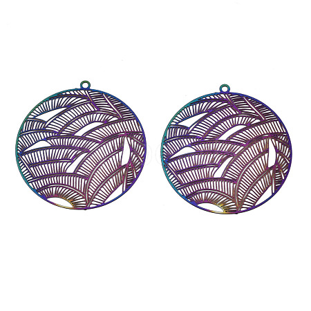 Ion Plating(IP) 201 Stainless Steel Filigree Pendants STAS-S118-020-1