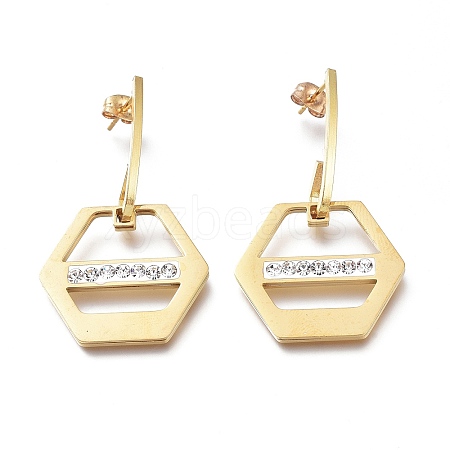 304 Stainless Steel Dangle Stud Earrings EJEW-E261-25G-1