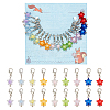 18Pcs 9 Colors Star Acrylic Pendant Locking Stitch Markers HJEW-AB00636-1
