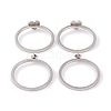 Heart 304 Stainless Steel Finger Ring Set for Women RJEW-C086-30-P-3