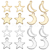 16Pcs 8 Styles 304 & 201 Stainless Steel Pendants STAS-LP0001-30-1