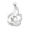Platinum Plated Brass Pendant Cabochon Settings KK-Q776-01P-06-1