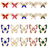 HOBBIESAY 40Pcs 10 Style Butterfly Alloy Rhinestone Cabochons MRMJ-HY0002-38-1