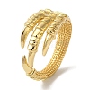 Dragon Claw Rack Plating Brass Open Cuff Finger Rings for Women RJEW-L123-009G-1