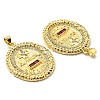 Brass with Cubic Zirconia Pendants KK-K341-34G-3