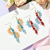 Handmade Glass Seed Beads & Glass Dangle Earrings EJEW-MZ00363-1