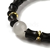 Ebony Bamboo Joint Beaded Stretch Bracelet BJEW-B080-13A-2