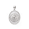 Eco-friendly Rack Plating Brass Micro Pave Cubic Zirconia Pendants KK-F843-15P-2