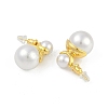 Round Brass Dangle Stud Earrings EJEW-Q391-25G-3